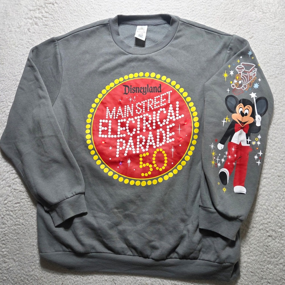 Disneyland Main Street Electrical Parade 50th an Sweatshirt Mens XL lights up